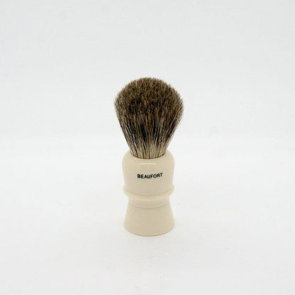 Simpsons Beaufort B1 Pure Badger Shaving Brush with wooden handle and dense badger bristles for a smooth shave.