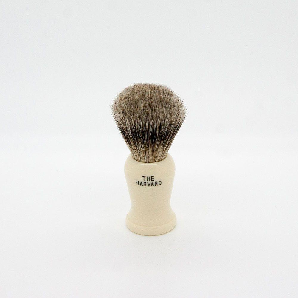 Simpsons Harvard H1 Best Badger Shaving Brush with wooden handle and dense bristles, ideal for a close, comfortable shave.
