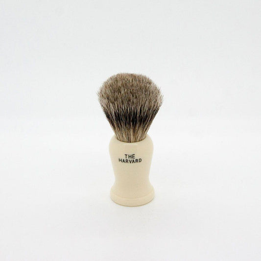 Simpsons Harvard H1 Best Badger Shaving Brush with wooden handle and dense bristles, ideal for a close, comfortable shave.