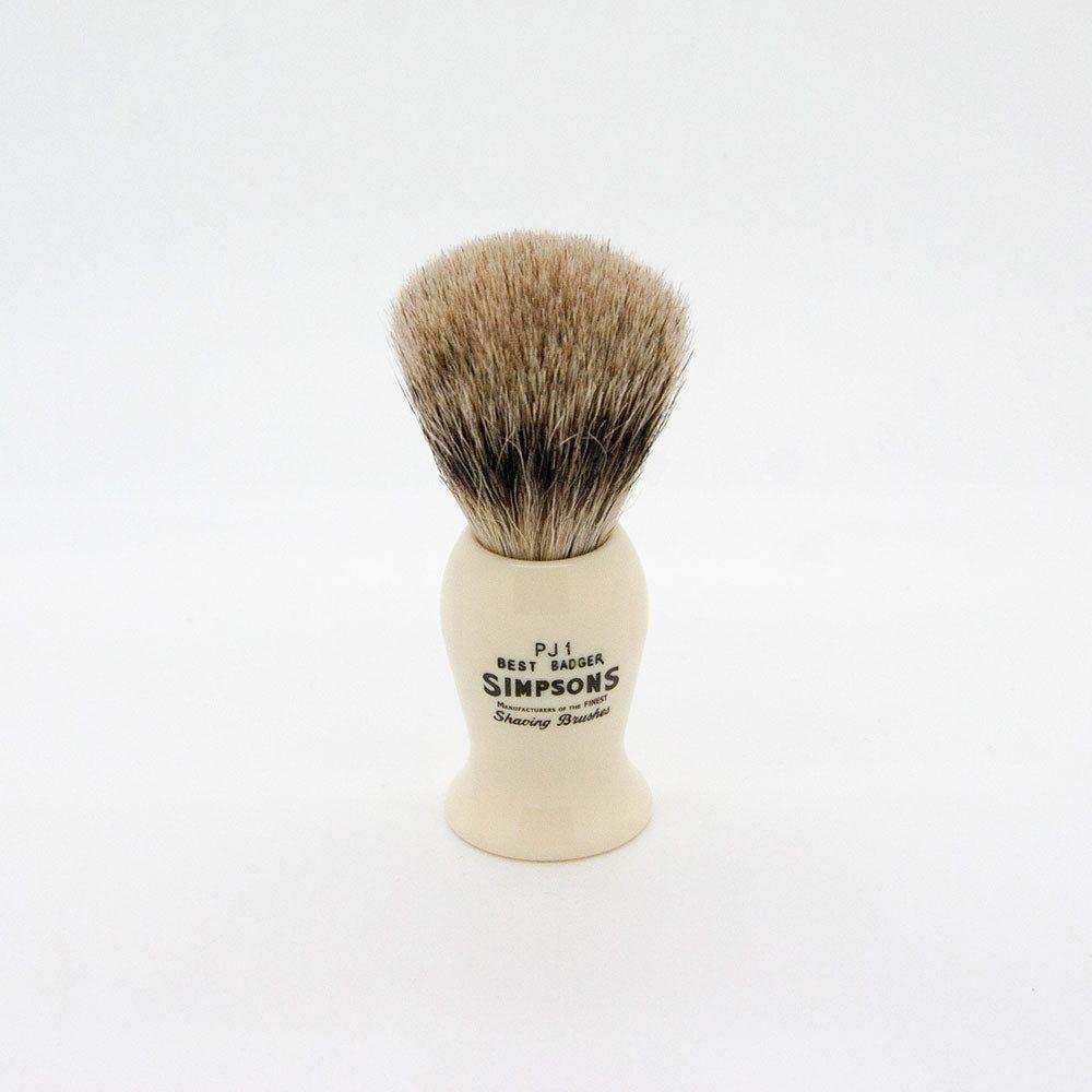 Simpsons Persian Jar PJ1 shaving brush with best badger hair, natural bristles, and wooden handle for a luxurious shave.