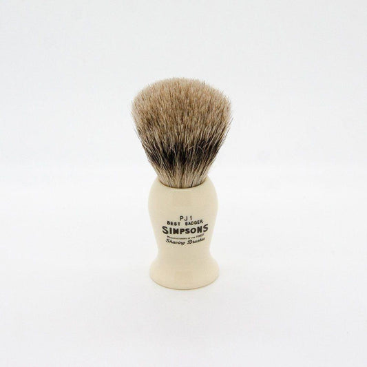 Simpsons Persian Jar PJ1 shaving brush with best badger hair, natural bristles, and wooden handle for a luxurious shave.
