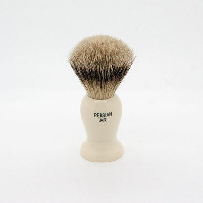 Simpsons Persian Jar Pj2 Super Badger Hair Shaving Brush with a classic handle, ideal for traditional shaving routines.