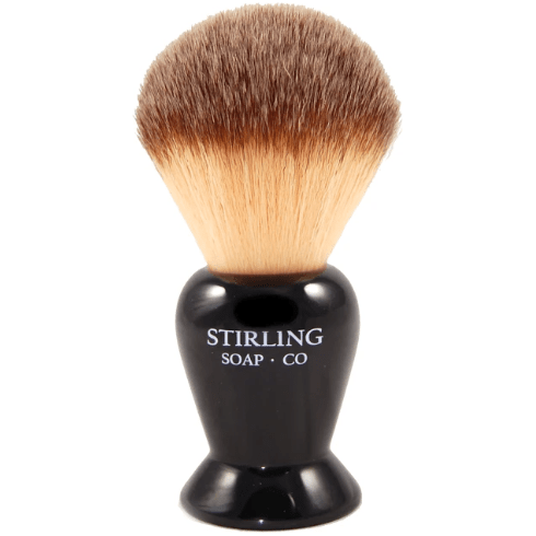 Synthetic Stirling Soap Co. "Kong" shaving brush with a 26x63mm handle and dense bristles, designed for a luxurious shaving experience.