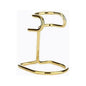 Omega Gold metal shaving brush stand by Pasteur Pharmacy, holding a classic shaving brush for organized grooming.