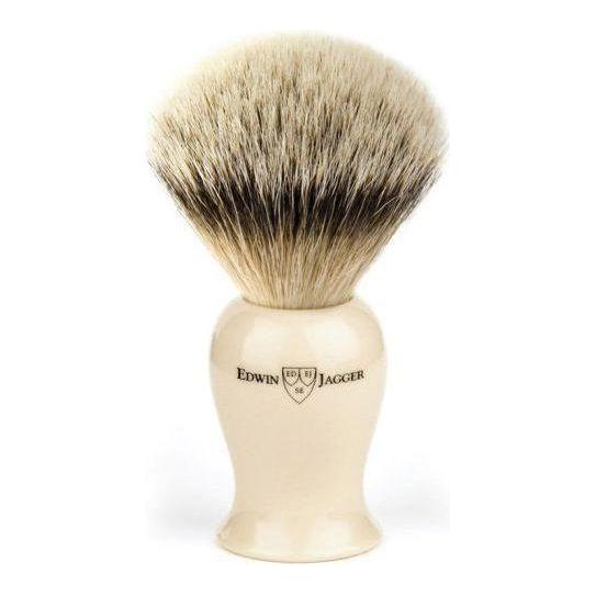Edwin Jagger Classic Shaving Brush with wooden handle and soft bristles, ideal for traditional wet shaving.