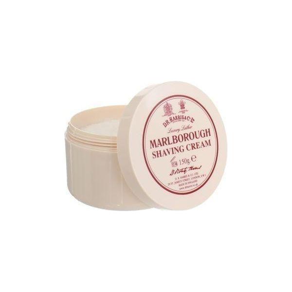 D. R. Harris & Co Marlborough Shaving Cream in a 150g bowl, rich lather, traditional grooming product, natural ingredients