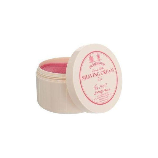D. R. Harris & Co Rose Shaving Cream Bowl, 150g, natural shaving cream in a ceramic bowl with rose scent and rich lather.