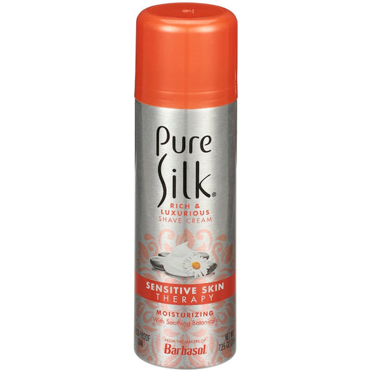 Pure Silk Spa Therapy Shaving Cream for Women with Sensitive Skin and Aloe, 7.25 oz, in a tube.