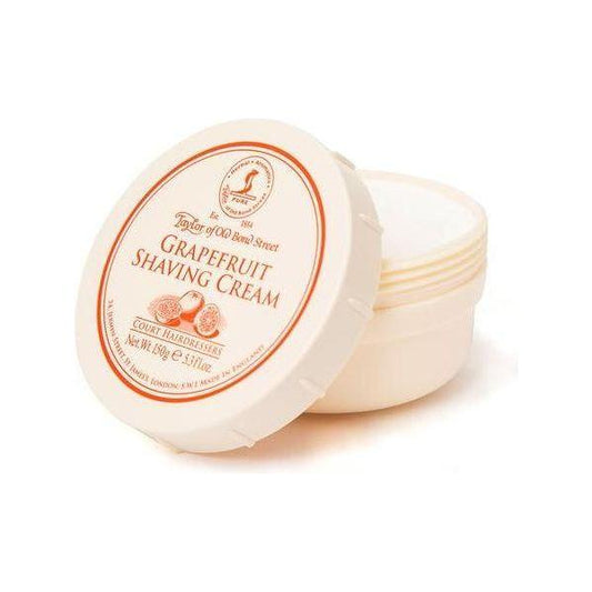 Taylor of Old Bond Street grapefruit shaving cream bowl, 150g, in a classic container, ideal for a smooth shave.