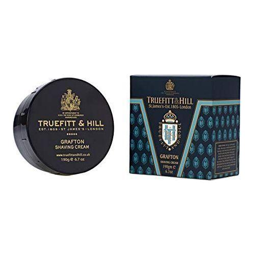 Truefitt & Hill Grafton shaving cream in a 6.7 oz container, rich lather for a smooth shave, by Pasteur Pharmacy.