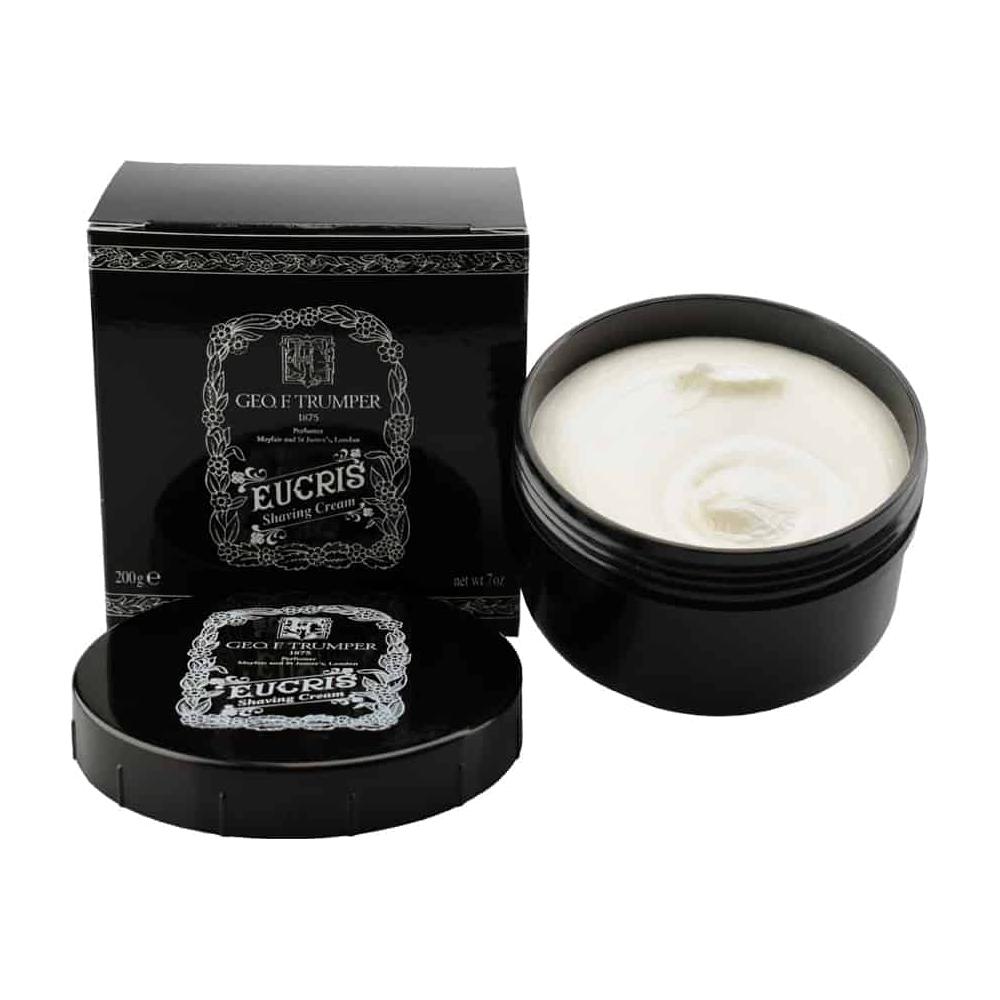Geo. F. Trumper Eucris shaving cream in a 75g tube, featuring a rich lather and classic scent for a smooth shave.
