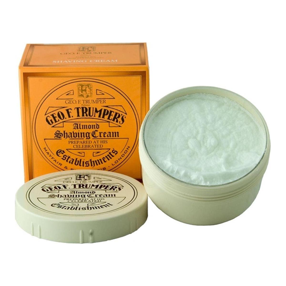 Tube of Geo. F. Trumper Sandalwood Soft Shaving Cream by Pasteur Pharmacy, featuring a 75g tube with sandalwood scent.