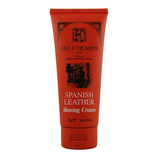 Geo. F. Trumper Spanish Leather Soft Shaving Cream in a tube and bowl, premium men's shaving cream by Pasteur Pharmacy