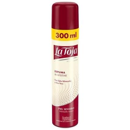 La Toja Sensitive Shaving Foam by Pasteur Pharmacy in a 300ml can, designed for gentle shaving and sensitive skin.