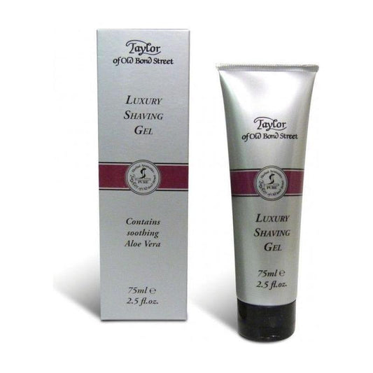 Taylor Of Old Bond Street luxury shaving gel in a 75ml tube, ideal for a smooth, comfortable shave.