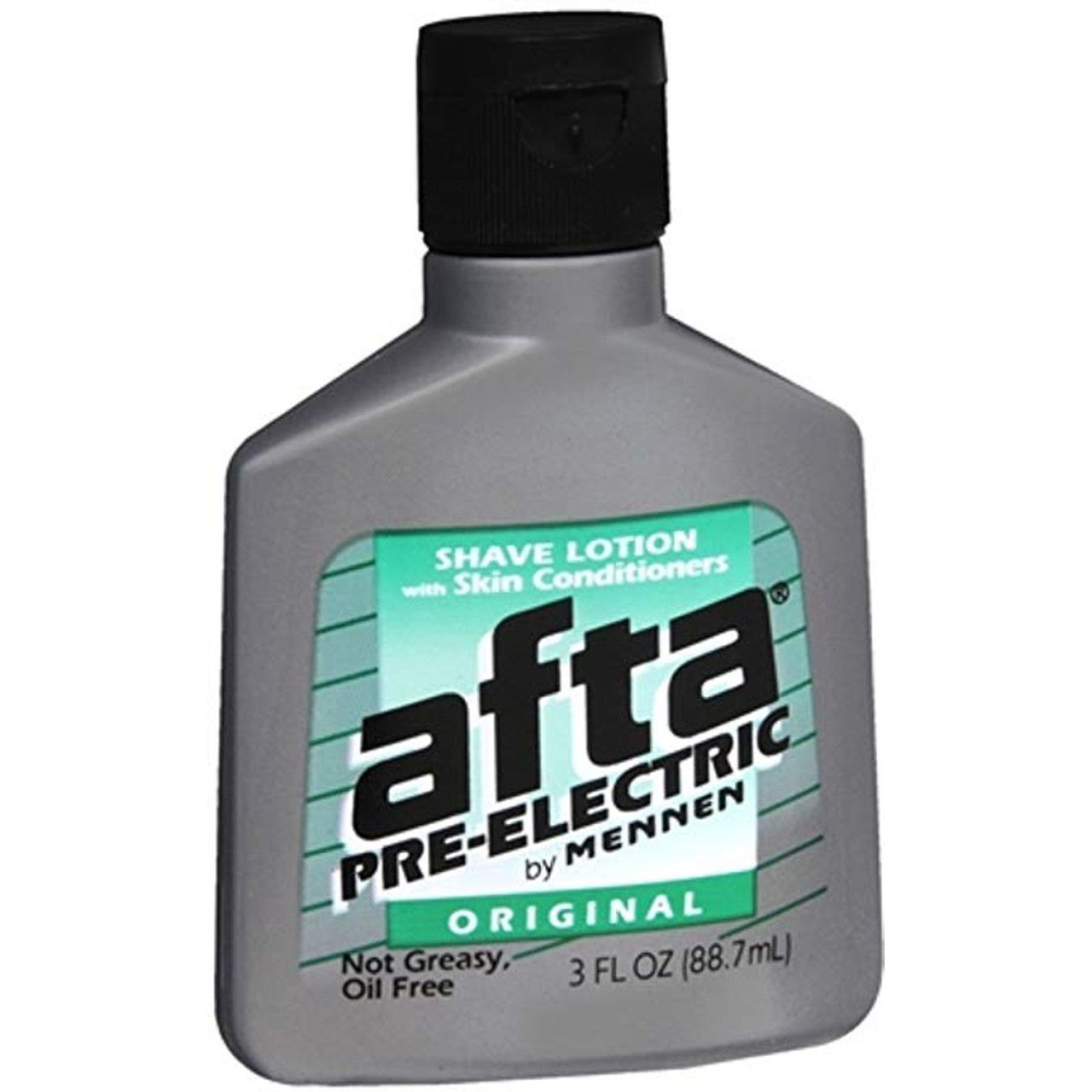 Afta Pre Electric Shave Lotion with skin conditioners in a 3 oz bottle, ideal for shaving and grooming from Pasteur Pharmacy.