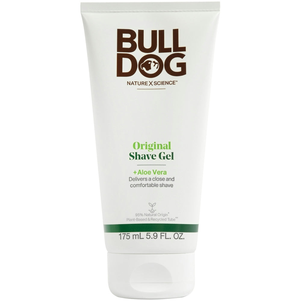 Bulldog Natural Skincare Original Shave Gel in 5.9 fl oz tube, moisturizing shaving gel for men by Pasteur Pharmacy.