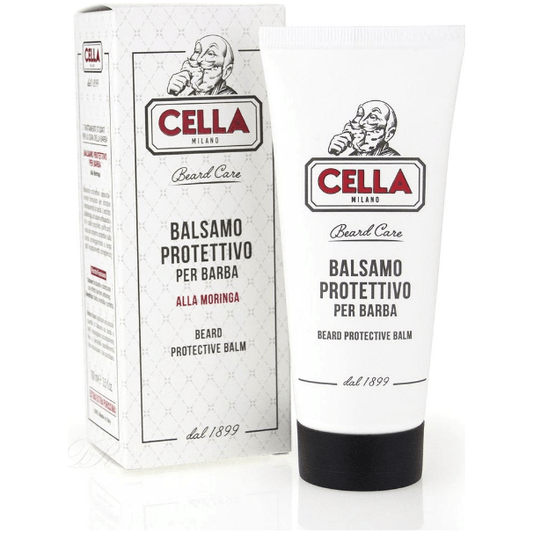 Cella Beard Protective Balm from Pasteur Pharmacy, 100 ml, in a jar for shaving and grooming care.