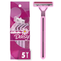 Daisy Gillette Classic Disposable Women's Razor for shaving and grooming, with a sleek handle and protective cover.