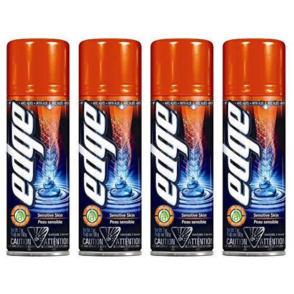 Edge Sensitive Skin Shave Gel for Men with Aloe by Pasteur Pharmacy, 7 oz, showing the gel tube and packaging.