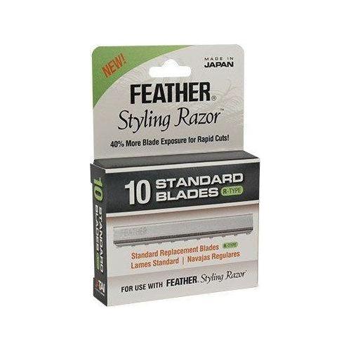 Feather Standard R-type replacement blades for shaving and grooming, 10-pack, durable stainless steel blades by Pasteur Pharmacy.