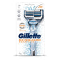 Gillette Skinguard men's razor handle for shaving and grooming, featuring a sleek ergonomic design.