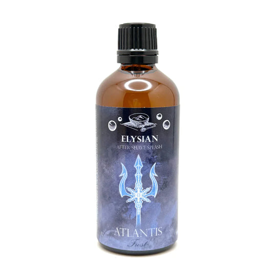Elysian Atlantis Frost Collection shaving soap by Pasteur Pharmacy in a 4 oz container, featuring a frosty, marine-inspired design