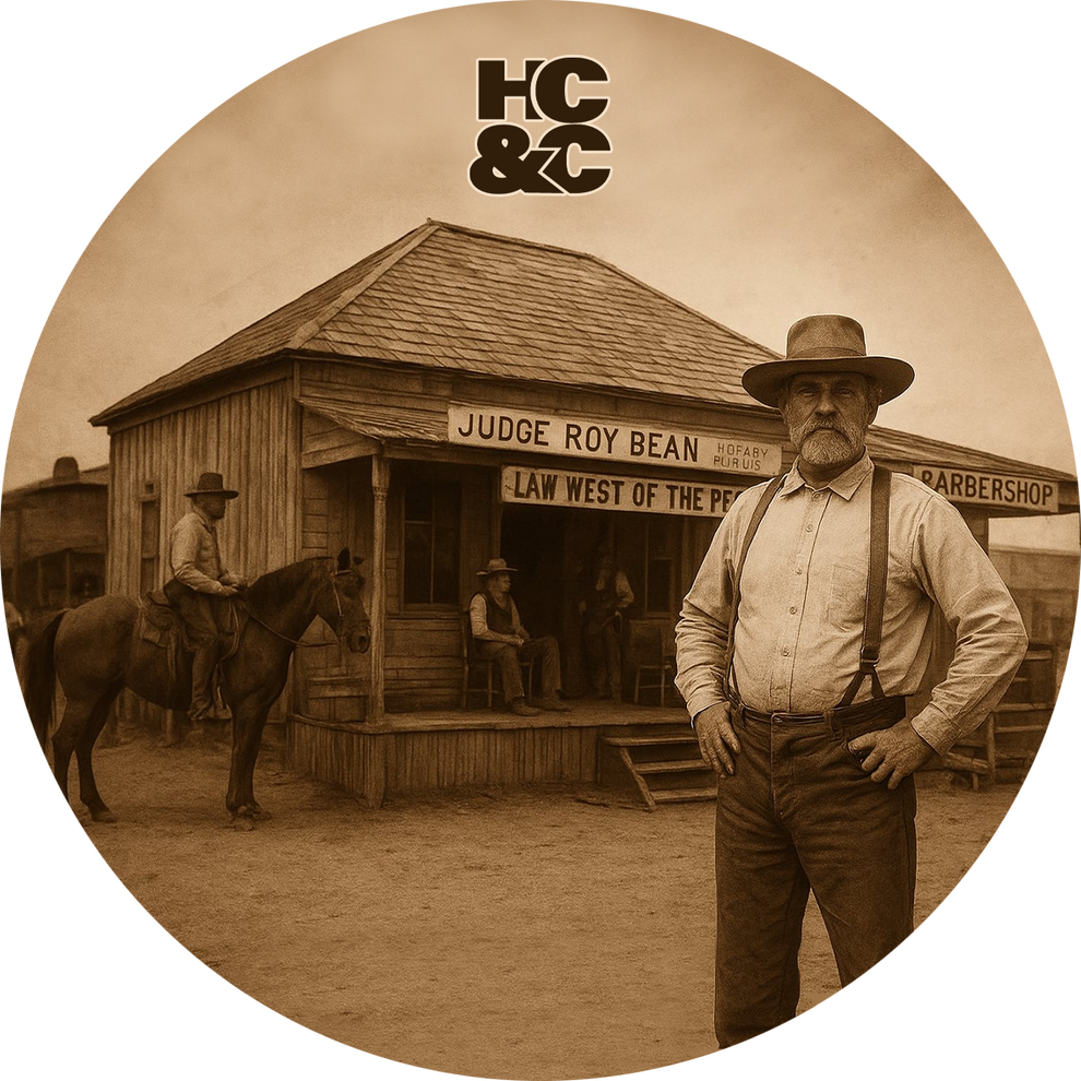 Pasteur Pharmacy HC&C Judge Roy Bean Barbershop Shaving Collection with 4 oz shave soap in a classic shaving kit.