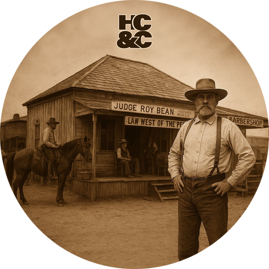 Pasteur Pharmacy HC&C Judge Roy Bean Barbershop Shaving Collection with 4 oz shave soap in a classic shaving kit.