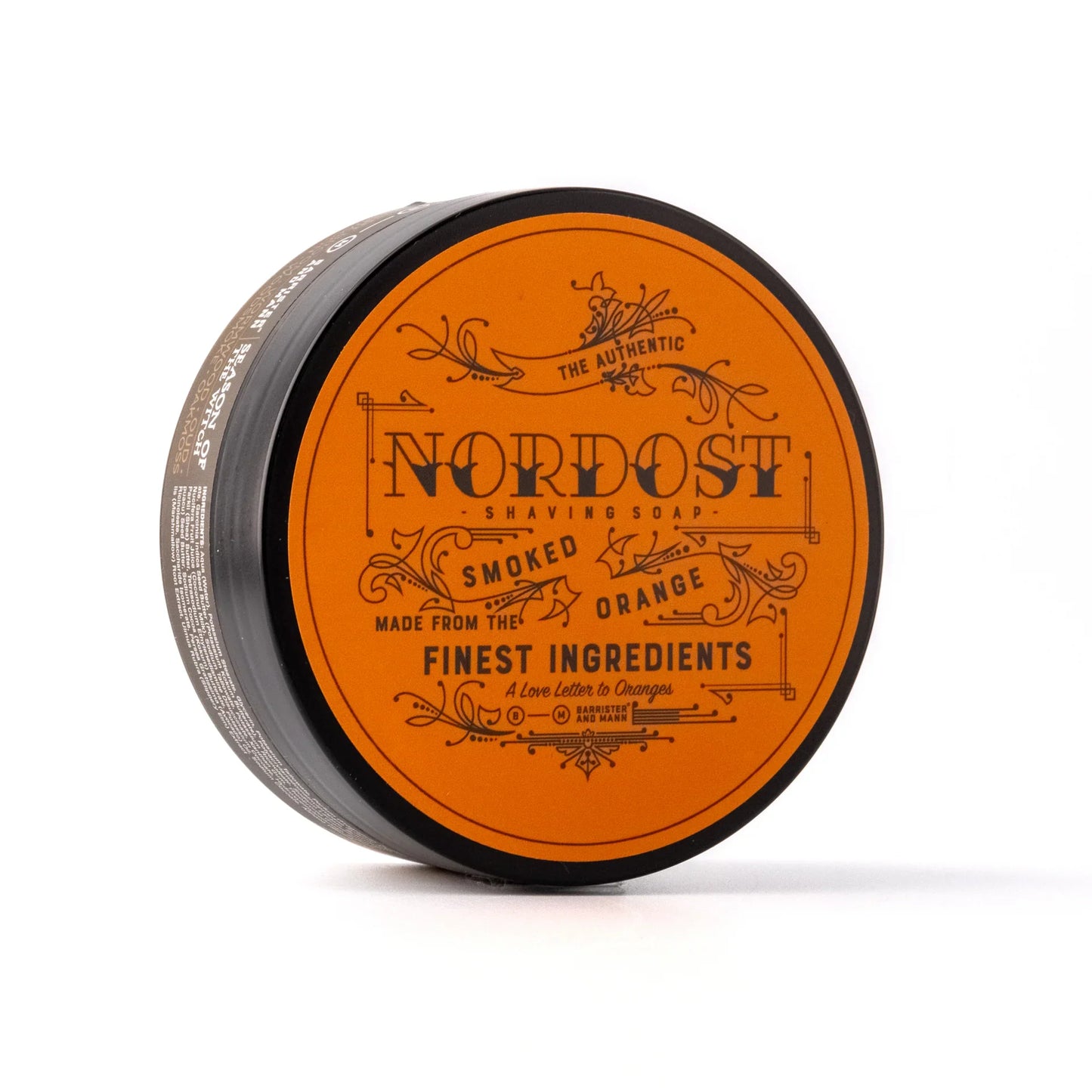 Barrister & Mann Nordost Shaving Collection kit featuring shaving soap in a 4 oz container and grooming accessories.