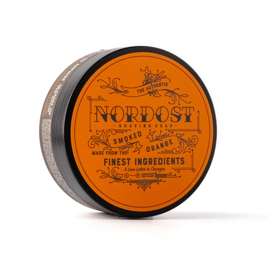 Barrister & Mann Nordost Shaving Collection kit featuring shaving soap in a 4 oz container and grooming accessories.