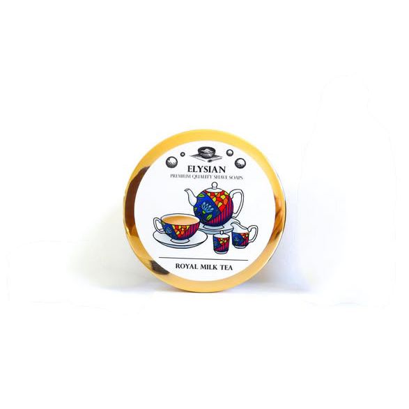 Pasteur Pharmacy Elysian Royal Milk Tea Shaving Kit with shaving soap, brush, and accessories for a luxurious grooming experience.