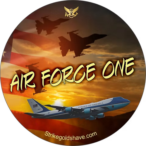 Pasteur Pharmacy Strike Gold Shave Air Force One shaving kit with 5 oz shaving soap and grooming essentials.