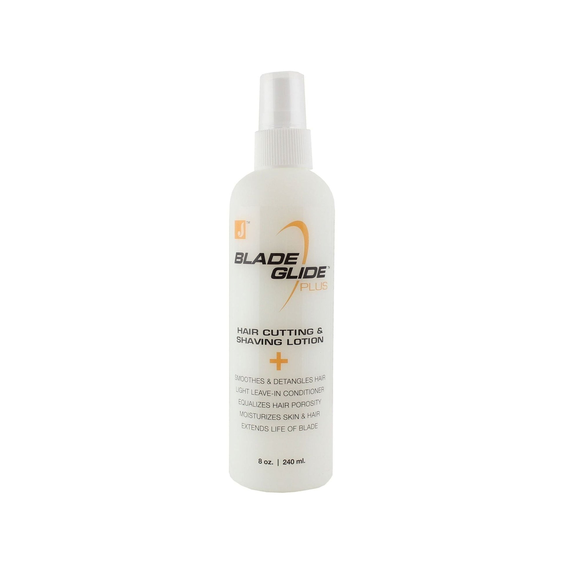 Jatai Blade Glide Plus shaving lotion by Pasteur Pharmacy in a white bottle, used for hair cutting and shaving.