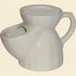 Vulfix Old Original Pottery Shaving Mug by Pasteur Pharmacy, ceramic shaving mug with vintage design and handle for lathering.