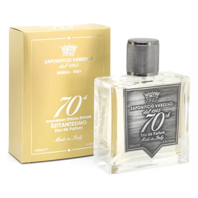 Saponificio Varesino 70th Anniversary shaving set with Pasteur Pharmacy, including a 150g Beta Shaving Soap in a special edition collection.