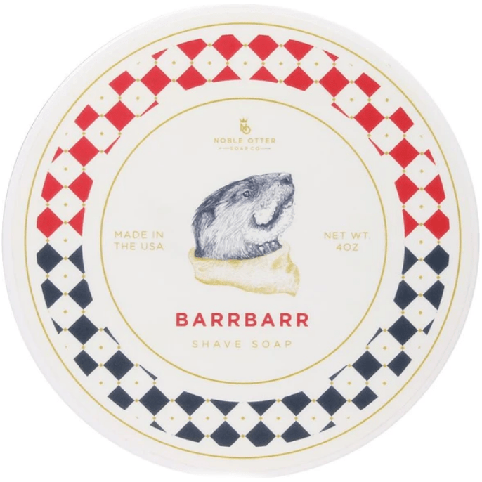 Pasteur Pharmacy Barrbarr Shaving Collection with aftershave splash and shaving soap from Noble Otter Soap Co.