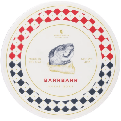 Pasteur Pharmacy Barrbarr Shaving Collection with aftershave splash and shaving soap from Noble Otter Soap Co.