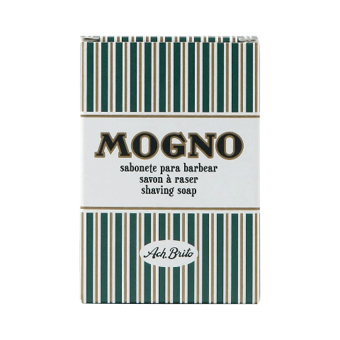Pasteur Pharmacy Ach. Brito Mogno Collection shaving set with bar soap, featuring a luxurious grooming kit in elegant packaging.
