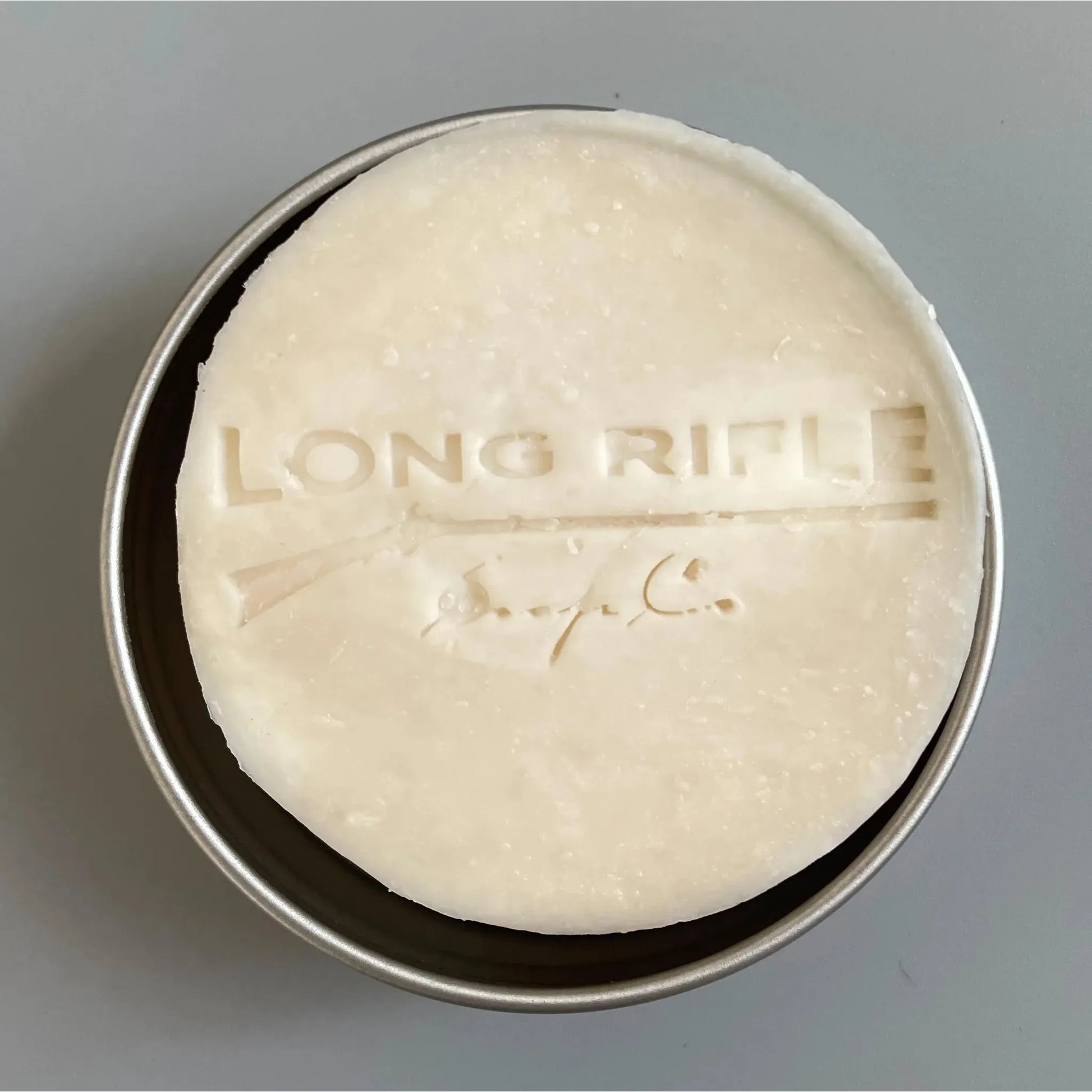 Long Rifle Soap Co. Tabac No.1 shaving set with soap container, featuring a traditional shaving collection in a sleek package.