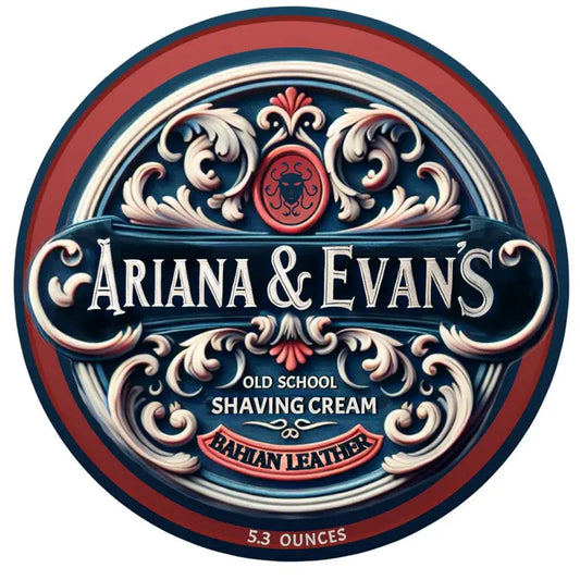 Ariana & Evans Bahian Leather Shaving Collection with shaving cream, brush, and accessories in a stylish set.