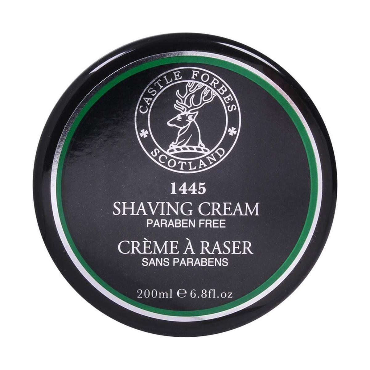 Castle Forbes 1445 Collection shaving set with shaving cream, including a brush and accessories, from Pasteur Pharmacy.