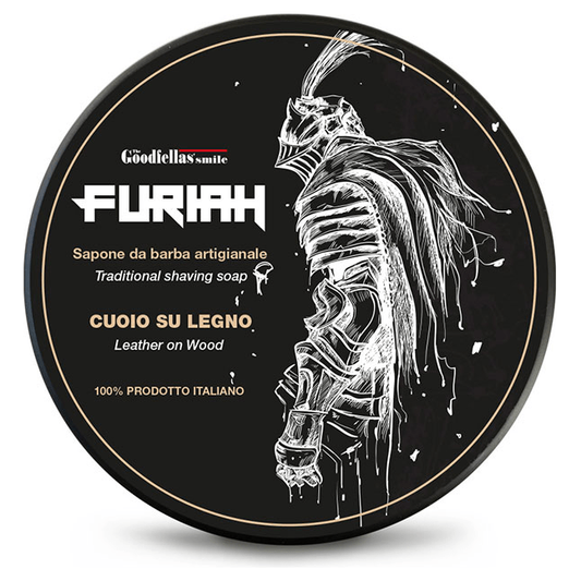 Pasteur Pharmacy Furiah Shaving Collection set with shaving soap in a 3-4 oz container, designed for a classic grooming experience.