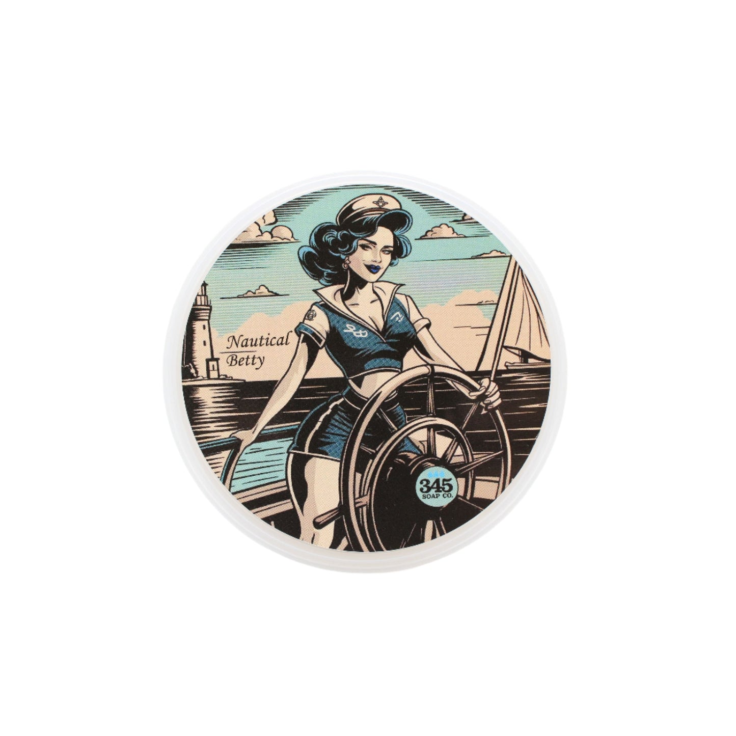 Pasteur Pharmacy Nautical Betty Shaving Collection featuring a shaving soap, brush, and accessories in a nautical-themed set.