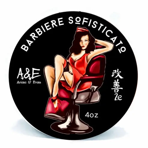 Ariana & Evans Barbiere Sofisticato shaving set with shaving soap and accessories in a sleek collection, designed for a refined shave.