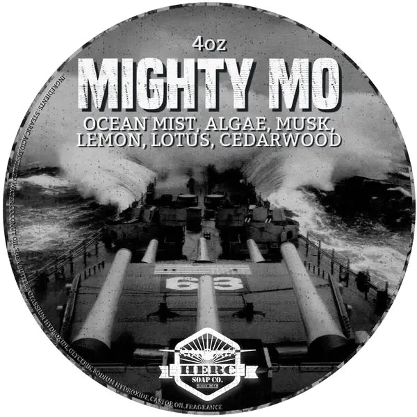 Pasteur Pharmacy Herc Soap Co. Mighty Mo Shaving Collection with shaving soap, brush, and accessories in a stylish set.