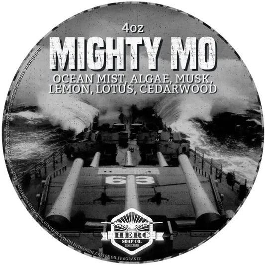 Pasteur Pharmacy Herc Soap Co. Mighty Mo Shaving Collection with shaving soap, brush, and accessories in a stylish set.