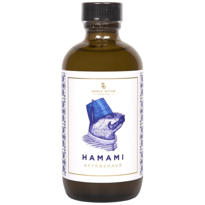 Pasteur Pharmacy Hamami Shaving Collection with Noble Otter Soap Co. shaving soap, brush, and accessories in a stylish set.