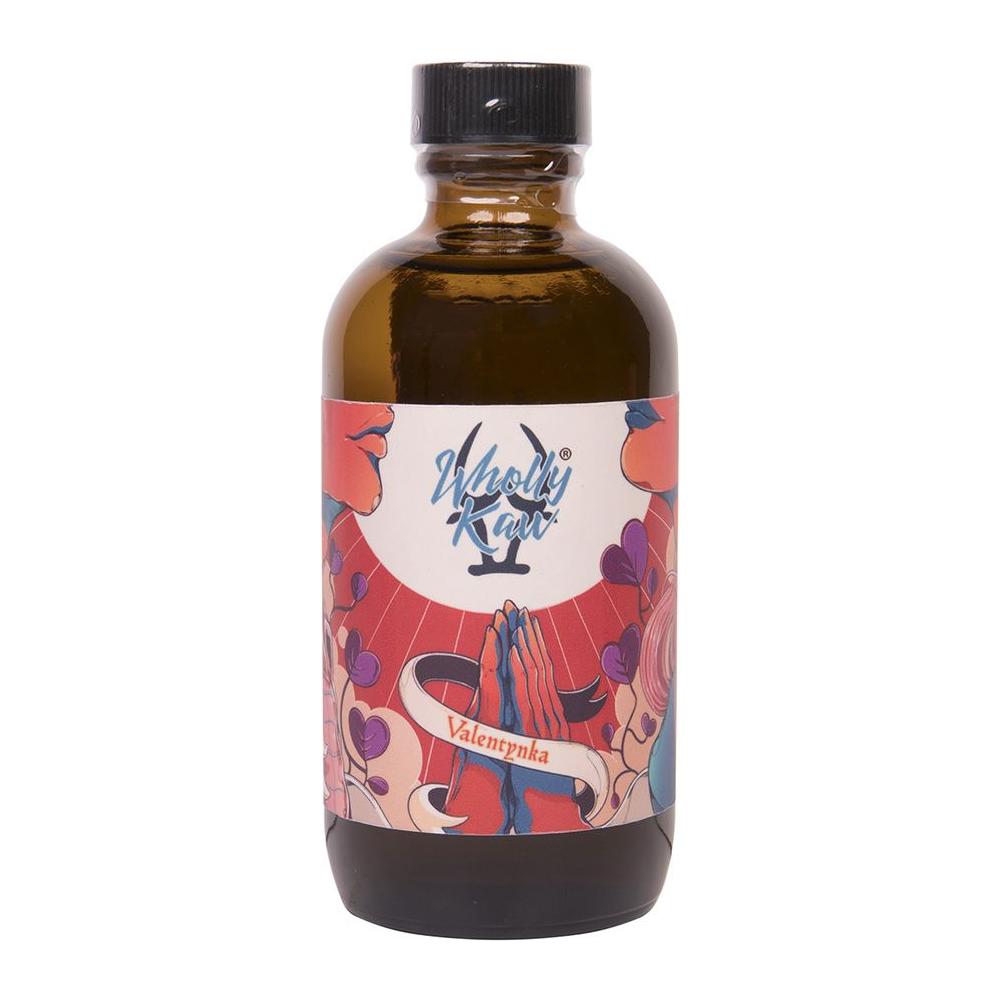 Wholly Kaw Valentynka Shaving Collection shaving set with soap in a 4 oz jar, featuring natural ingredients and traditional grooming tools.