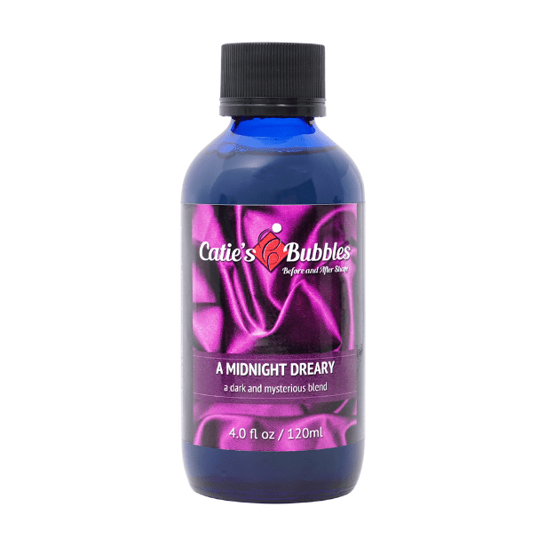 Catie's Bubbles Midnight Dreary Shaving Collection with a 4oz shaving soap set in a sleek package, ideal for a luxurious shave.